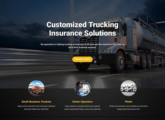 Trucking Insurance Website Design